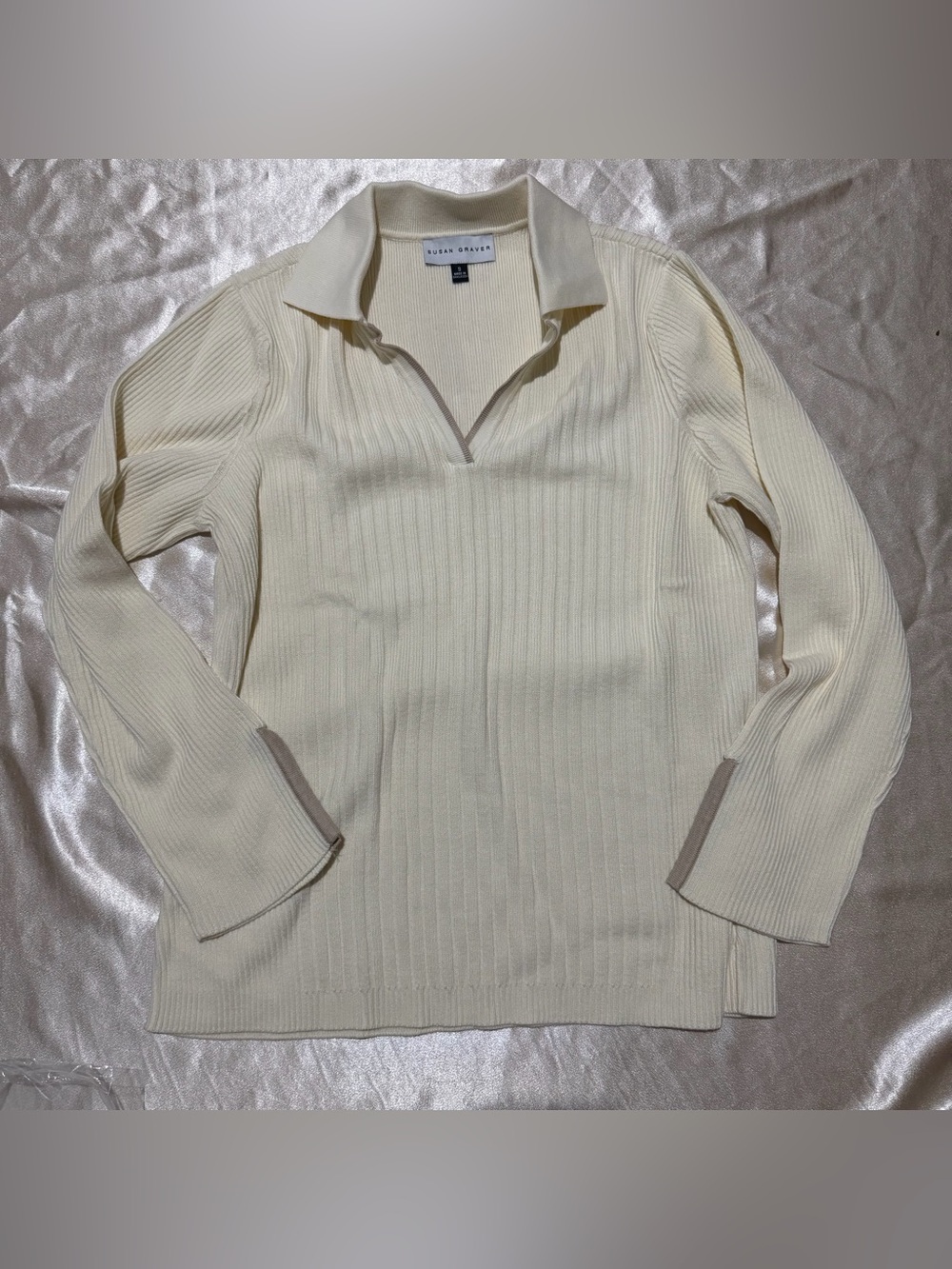 Susan Graver Novelty Pull Over Sweater with Tipping Small A712444